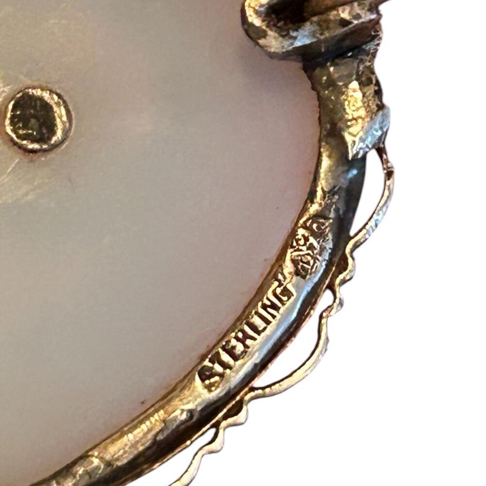 Antique Silver Chalcedony, Connemara Marble, Marcasite Brooch c. 1895–1915 - Picture 5 of 7